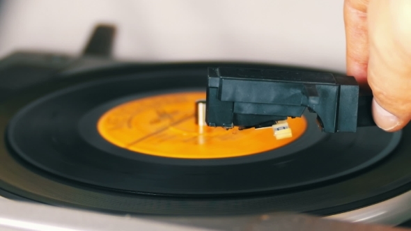 Old Vinyl Record Playing