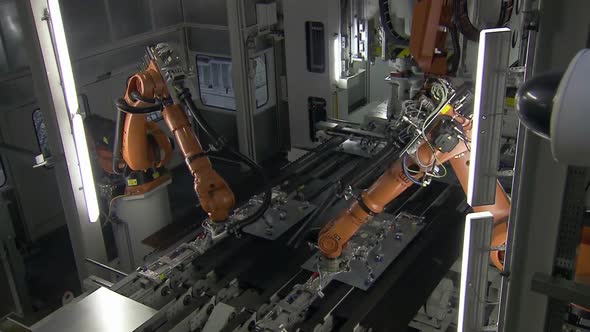 Automobile factory, robot equipment, modern automobile manufacturing, automated production line