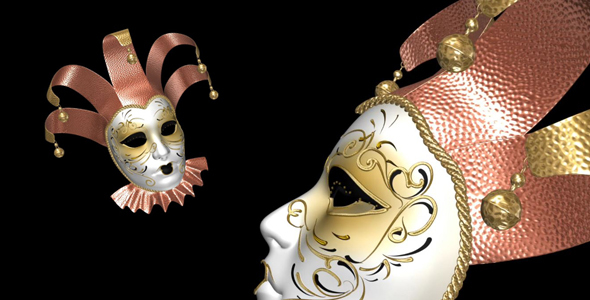 Flying Romantic Mask - Crown and Bells - Pack of 2 alt