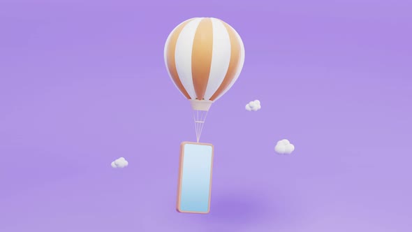 Hot air balloon and phone