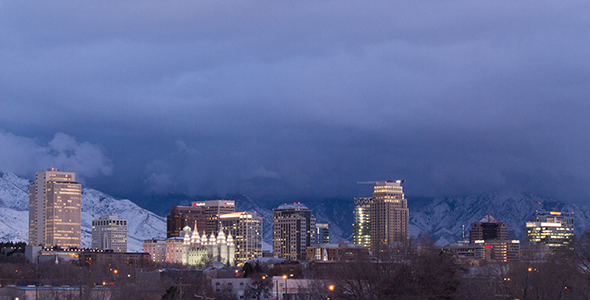 Winter Storm over Salt Lake City alt