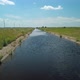 Irrigation Channel in Agricultural Field, Flying Shot Over Water, Aerial View - VideoHive Item for Sale