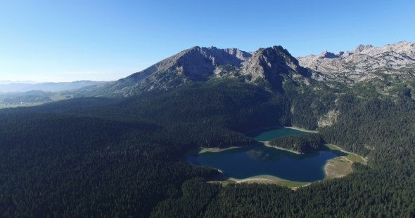 Aerial View Of Black Lake In Durmitor National Park In Montenegro