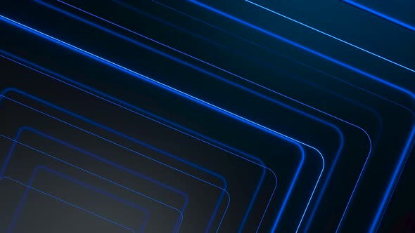 Blue Glowing Neon Lines Abstract Tech Futuristic Motion Background