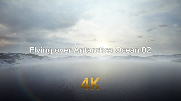 Flying over Antarctica Ocean 4K 02