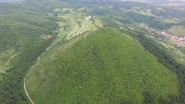 Aerial view of mysterious Bosnian pyramids