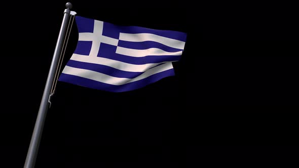 Greece Flag With Alpha Channel  4K