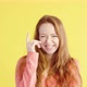 Studio portrait of beautiful young happy red-haired woman - VideoHive Item for Sale