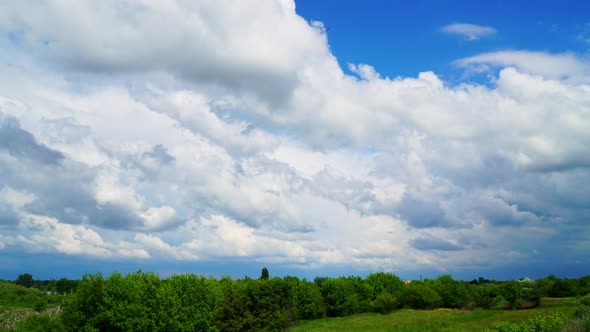 Time Lapse Clouds Behind The City