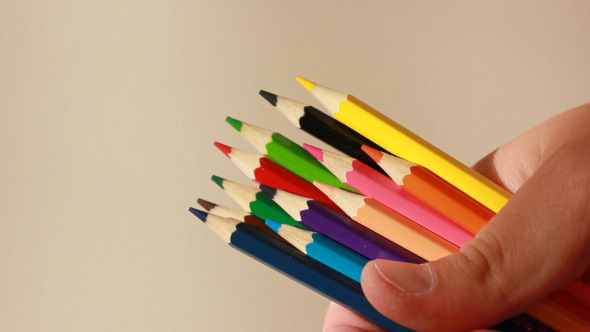 Set Of Colorful Wooden Pencils For Drawing