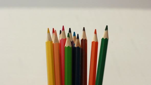 Set Of Colorful Wooden Pencils For Drawing
