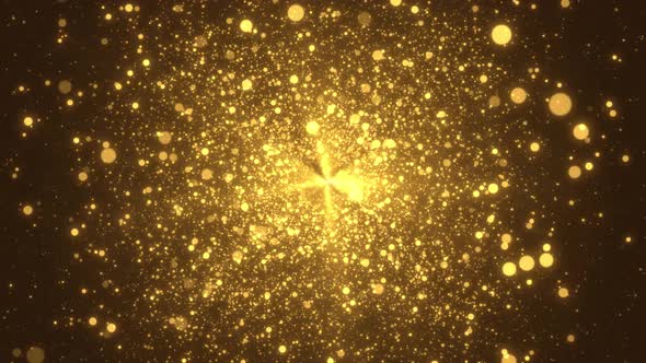 4k Golden glitters abstract Particles bokeh glitter awards in slow motion 