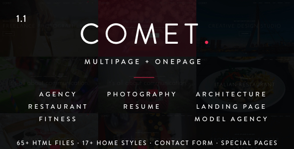Comet - Kreatywny, uniwersalny szablon HTML