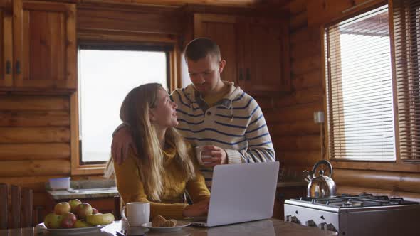 Caucasian couple spending time at home together