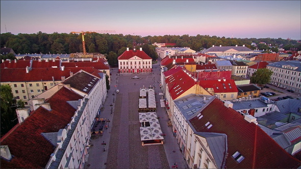 Aerial View of the Town Hall Square in Tartu