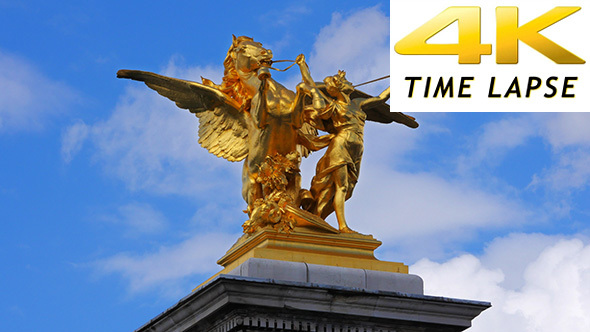 Golden Statue on Seine River, Paris, France alt