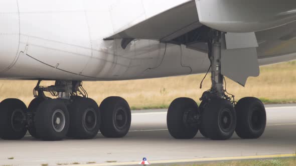 Airplane Landing Gear Closeup