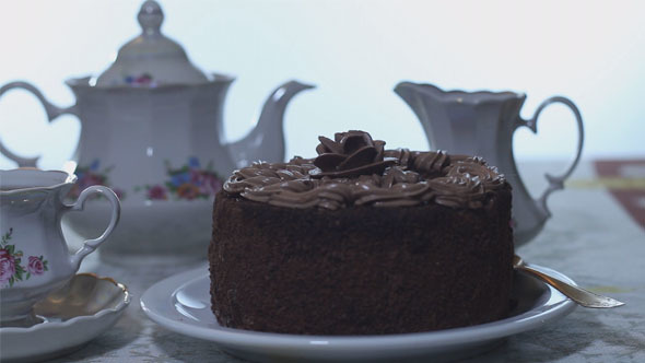 Chocolate Cake with Tea