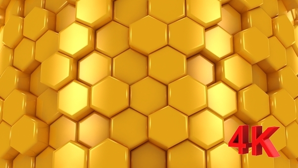 Abstract Background of Yellow Honeycombs