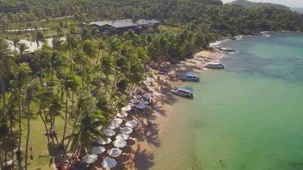 Aerial View of Exquisite Tropical Beach Resort with Scenic Sorroundings