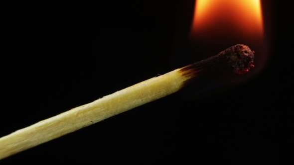 Burning Match And Flame