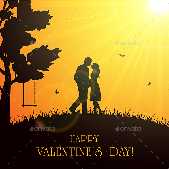 Valentines Background with Couple