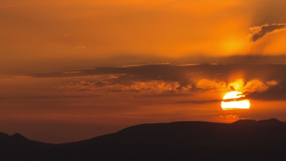 Sunset In Mountain