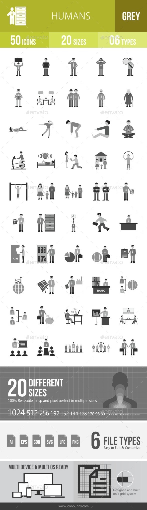 Humans Greyscale Icons