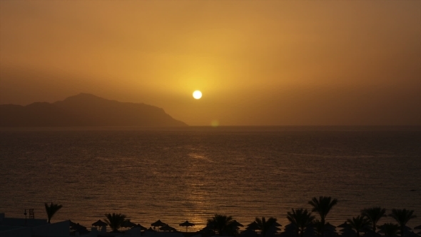 Sunrise In Red Sea. Sinai Peninsula. 