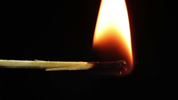 Burning Match And Flame