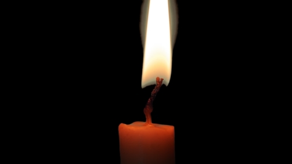 Burning Candle And Flame With Alpha Channel