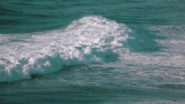 Ocean Waves Breaking On Shore