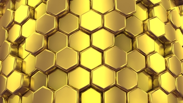 Abstract Background of Golden Honeycombs