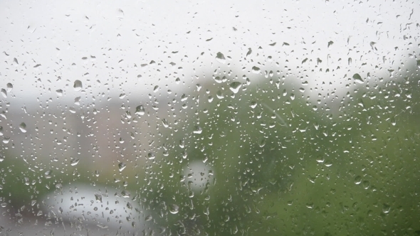 Rain Drops On a Window.