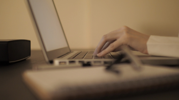 Working On Laptop And Drinking Coffee alt