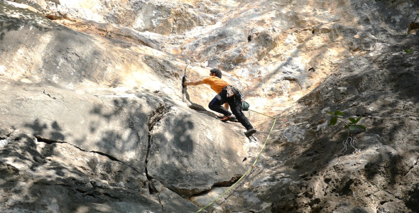 Young Man Climbing