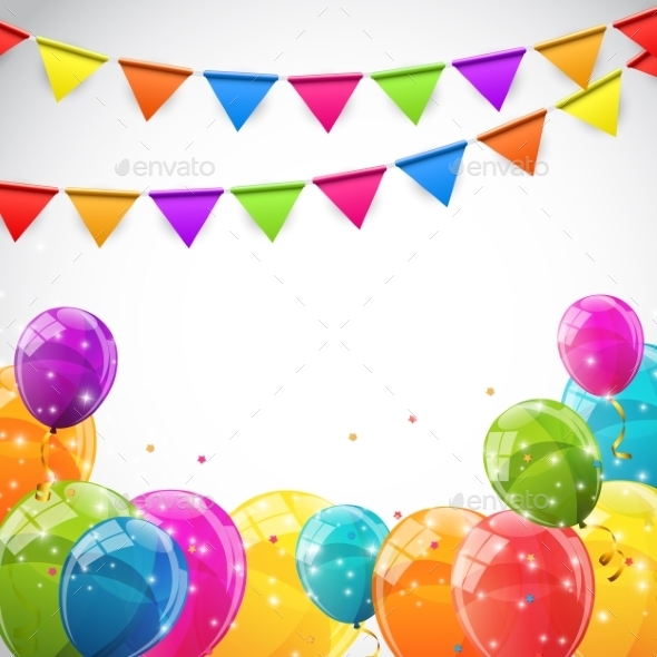 Color Glossy Balloons Background