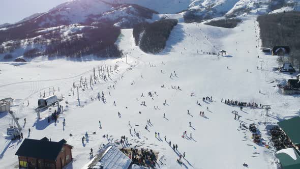 Snowy Slopes of Savin Kuk Ski Resort in Montenegro