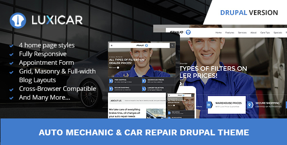 Luxicar Automotive &amp; Business Drupal Theme