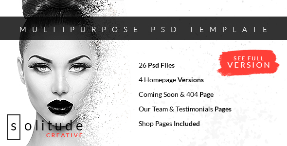 Solitude - Multipurpose PSD Template