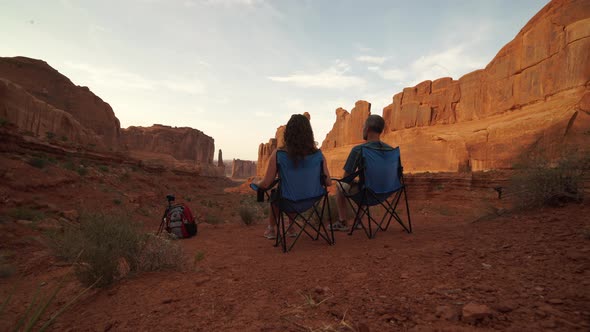 Couple Admires Arches National Park