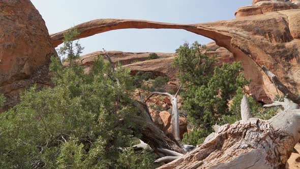 Dolly Shot Of Landscape Arch In Arches National Park 3
