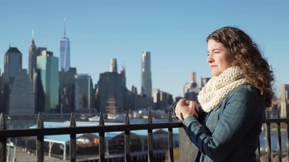 Woman Looks At Nyc Skyline 1