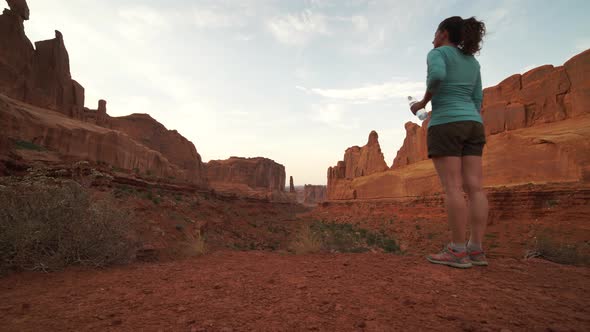 Dolly Shot Of Woman In Arches National Park 3