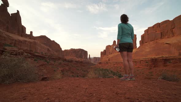 Dolly Shot Of Woman In Arches National Park 4