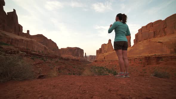 Dolly Shot Of Woman In Arches National Park 5
