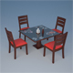 Low Poly Table and Chairs - 3DOcean Item for Sale