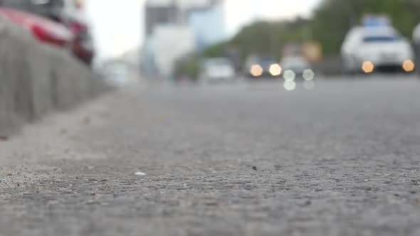 Cars Drive On The Roads Of A Modern Metropolis