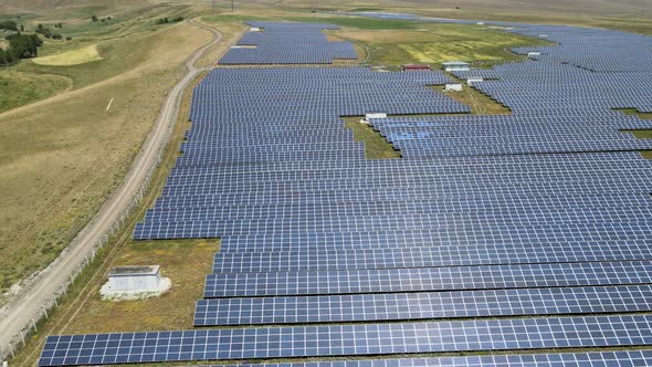 solar panel cells in a field