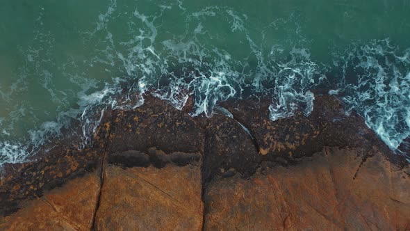 Drone Aerial video Sea crashing on rocks 3